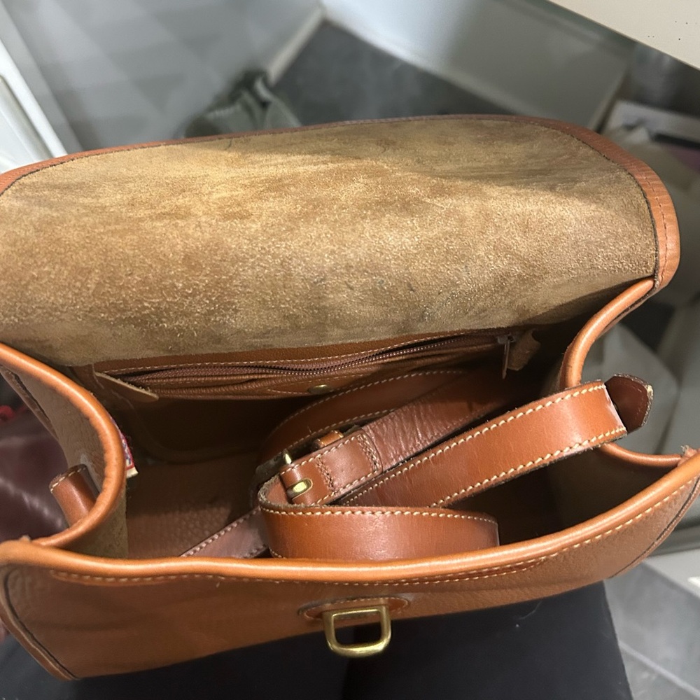 Dooney & Bourke Cognac Pebbled Leather Messenger Bag - Picture 4 of 6